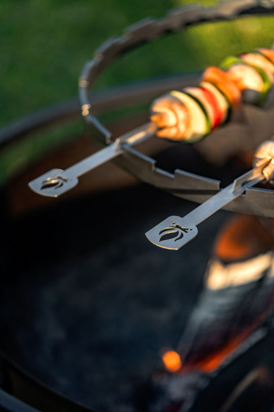 Multifunktionale Feuerschale „BANDITO“ – mit drehbarem Grillrost