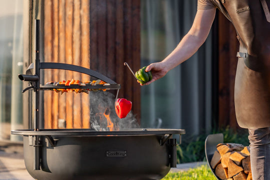 Multifunktionale Feuerschale „BANDITO“ – mit drehbarem Grillrost