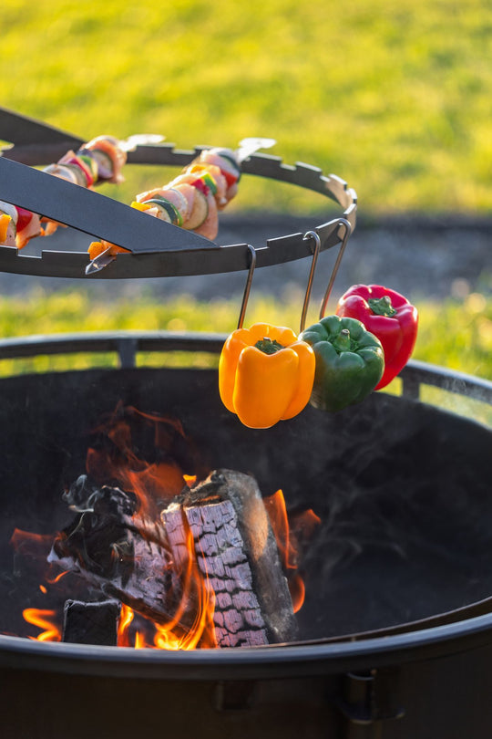 Multifunktionale Feuerschale „BANDITO“ – mit drehbarem Grillrost