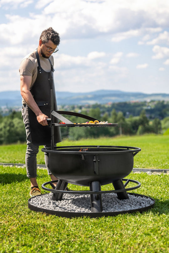 Multifunktionale Feuerschale „BANDITO“ – mit drehbarem Grillrost