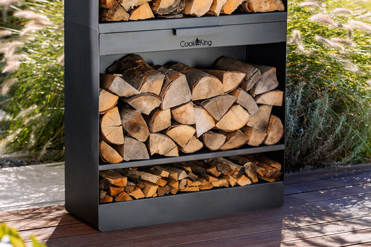 Kaminholzregal  „TOSCANA“ – Handgefertigt aus Naturstahl (120 × 40 × 30 cm)