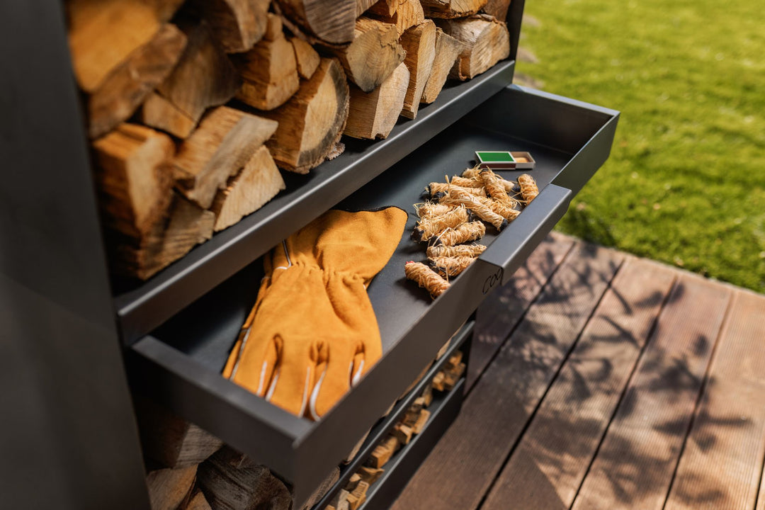 Kaminholzregal  „TOSCANA“ – Handgefertigt aus Naturstahl (120 × 40 × 30 cm)