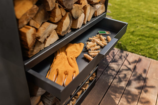 Kaminholzregal  „TOSCANA“ – Handgefertigt aus Naturstahl (120 × 40 × 30 cm)