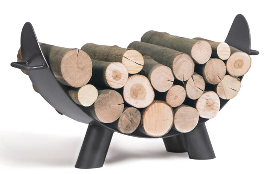 Kaminholzregal "MILA" - Handgefertigt aus Naturstahl